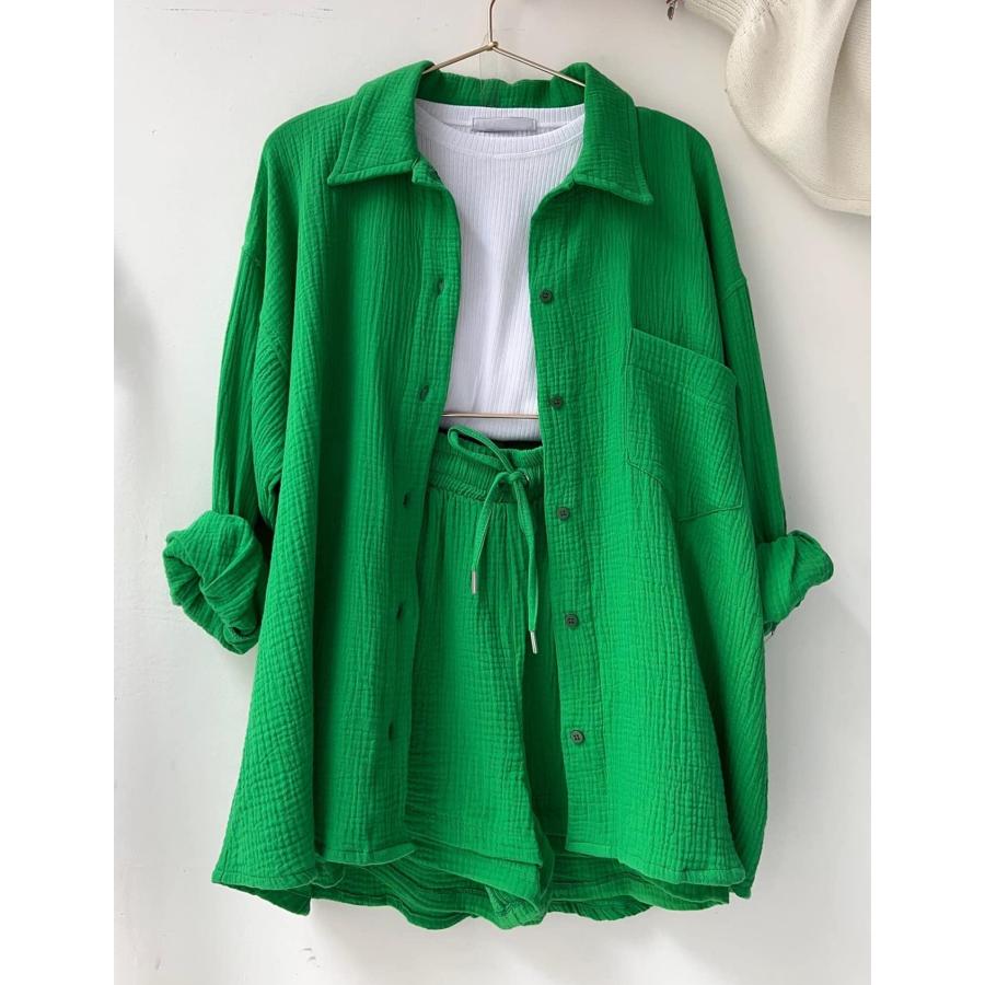 【並行輸入品】Wyeysyt Women 2 Piece Outfits Casual Loose Long Sleeve Summer Va