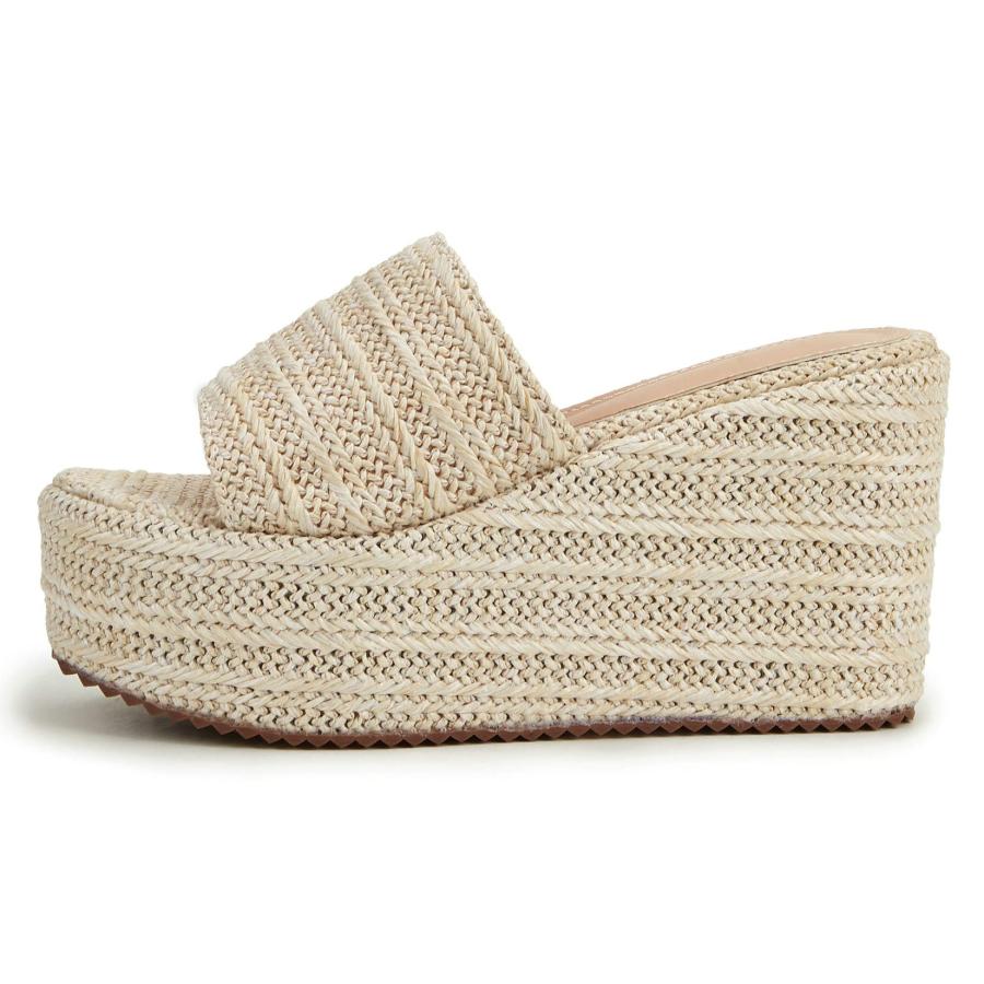 【並行輸入品】Espadrille Platform Slip On Mules Wedge Slide Sandals Open Toe Sの画像