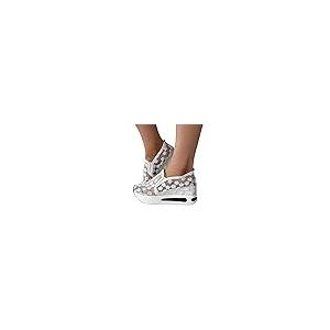 【並行輸入品】eczipvz Wedge Sneakers for Women Dressy Summer, Round Toe Slip Oの画像