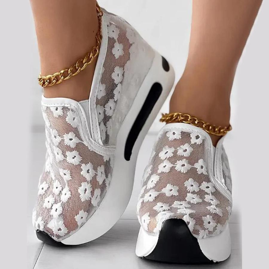 【並行輸入品】eczipvz Wedge Sneakers for Women Dressy Summer, Round Toe Slip Oの画像