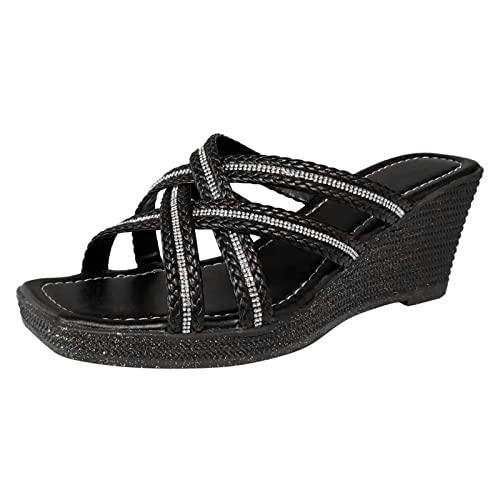 【並行輸入品】Womens Rubber Sandals Size 8 Women Sandals Summer Rhinestone Sli_1