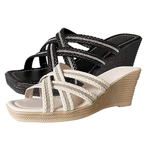 【並行輸入品】Womens Rubber Sandals Size 8 Women Sandals Summer Rhinestone Sli_4