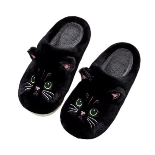 【並行輸入品】Zuwxeu Animal Cat Cotton Slippers, Cute Winter Couples, Anti Sliの画像