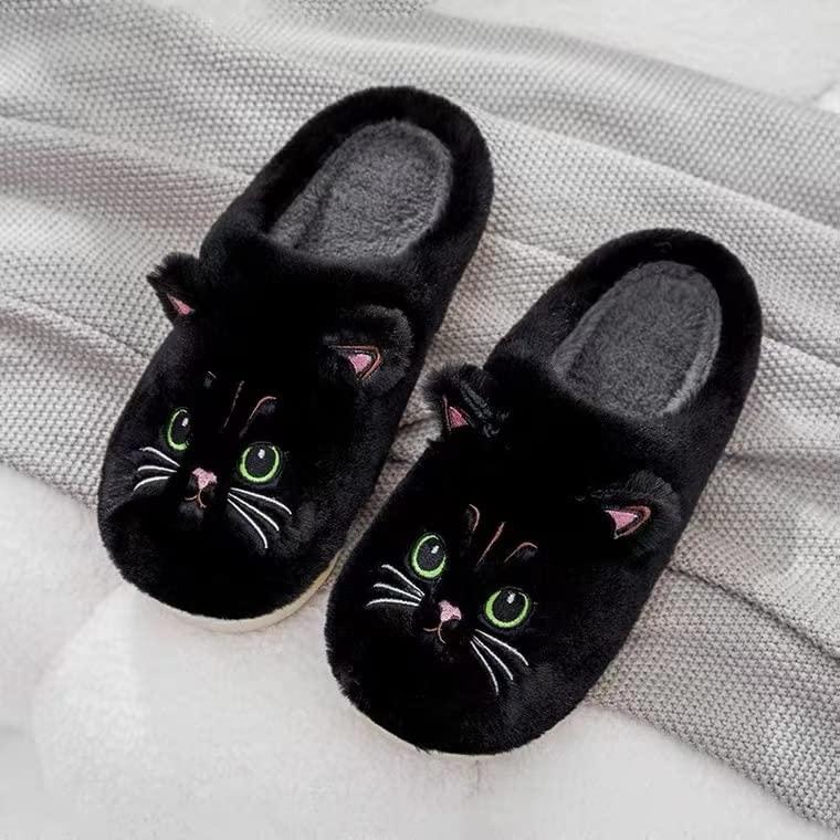 【並行輸入品】Zuwxeu Animal Cat Cotton Slippers, Cute Winter Couples, Anti Sliの画像