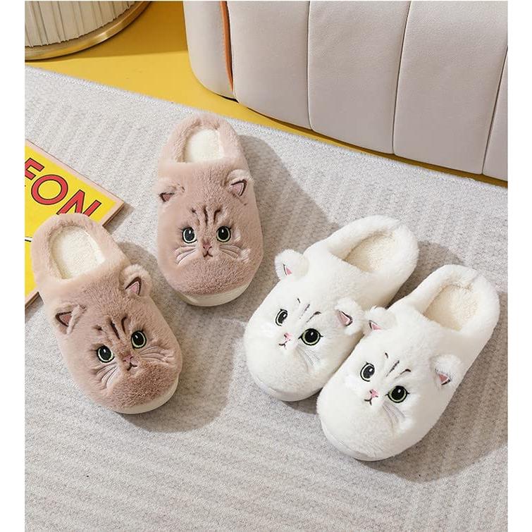 【並行輸入品】Zuwxeu Animal Cat Cotton Slippers, Cute Winter Couples, Anti Sliの画像