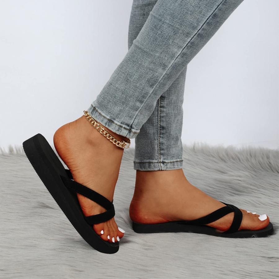 【並行輸入品】Women's Casual Flat Strappy Slippers，Open Toe Walking Slippers w_9