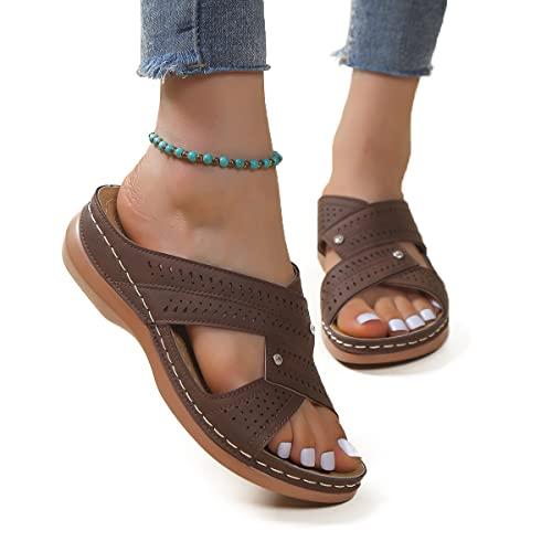 【並行輸入品】DOIX Ladies Orthopedic Mules Slippers Sandals Women's Arch Suppo_1