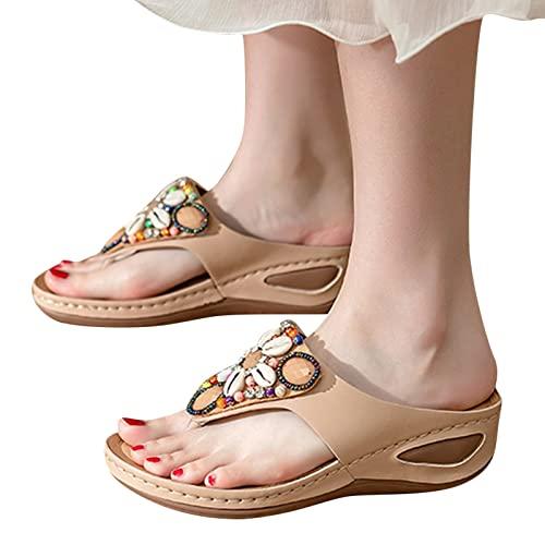【並行輸入品】Mzluyin Women Dressy Orthopedic Slip on Slippers with Arch Suppo_1