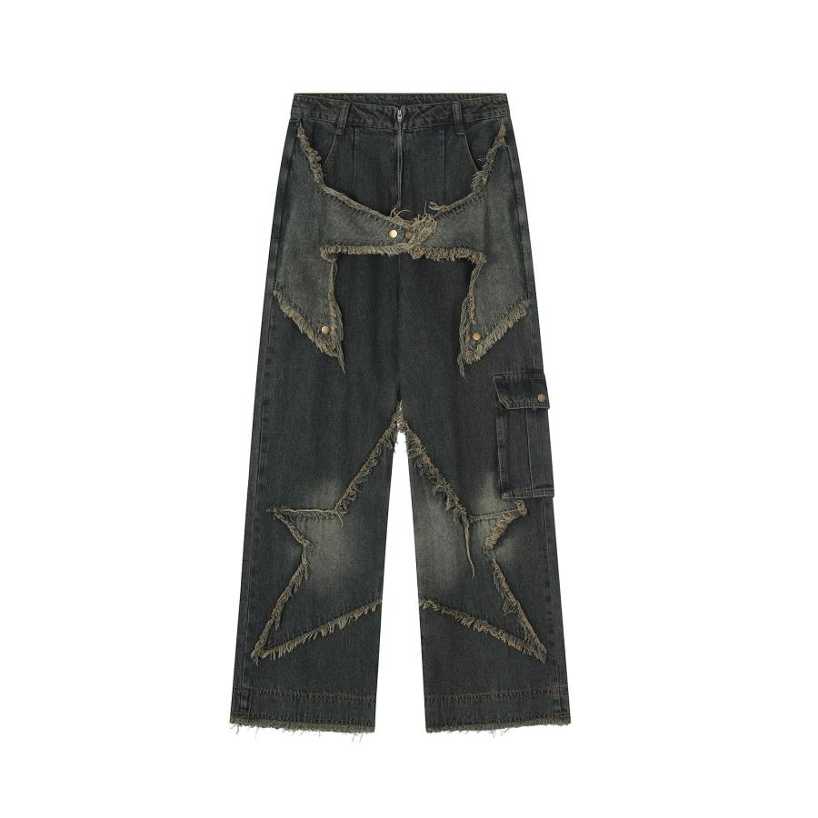並行輸入品】Aelfric Eden Men's Denim Jeans Distressed Patchwork
