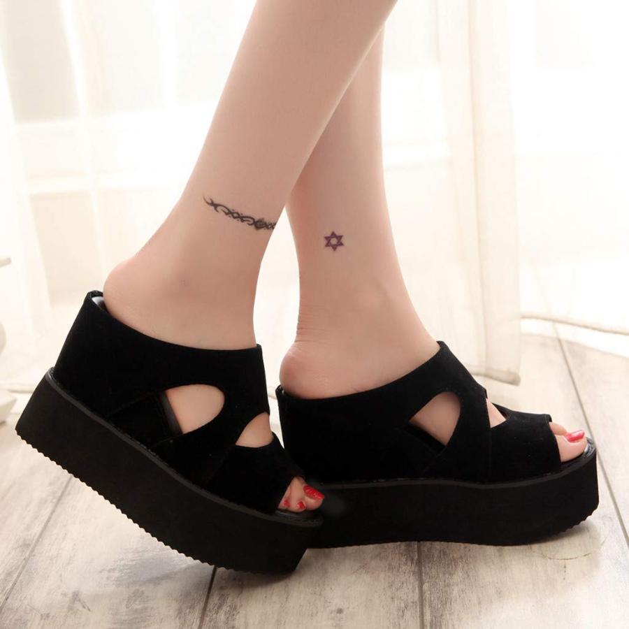 【並行輸入品】Women Fish Mouth Slip on Platform Sandals Summer Women Shoes Wed_3