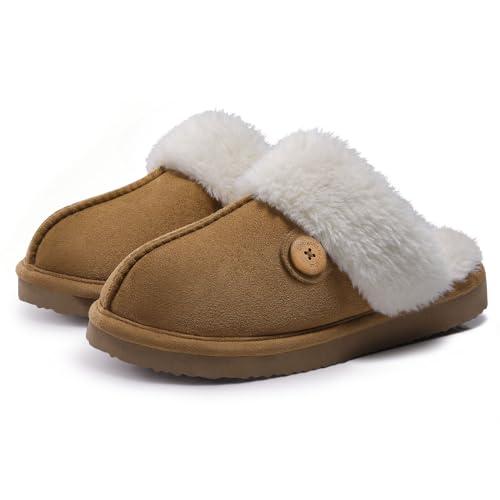 【並行輸入品】Litfun ファジースリッパ 女性用 低反発素材 冬用 ふわふわ ハウスシューズ 屋内 屋外， カーキ， 8 8.5 Litfu_1