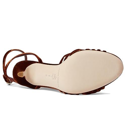 【並行輸入品】Loeffler Randall Ada レザーノット ハイヒール サンダル アンクルストラップ付き, シエナ, 24.5 Loeの画像