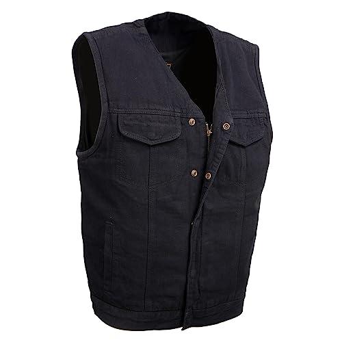 【並行輸入品】Milwaukee Leather MDM3012 Men's 'Brute' Black Denim Club Style V