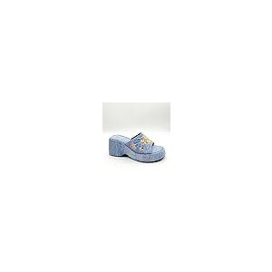 【並行輸入品】Crepuscute Women’s Embroidery Mesh Platform Wedge Slide Sandalsの画像