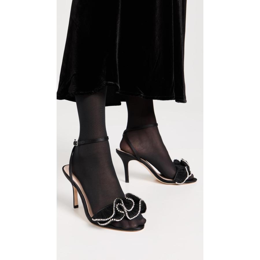 【並行輸入品】Loeffler Randall レディース Estella プリーツフリル ハイヒール サンダル アンクルストラップ付き, ブラの画像