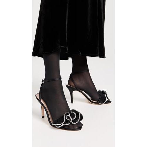 【並行輸入品】Loeffler Randall レディース Estella プリーツフリル ハイヒール サンダル アンクルストラップ付き, ブラの画像