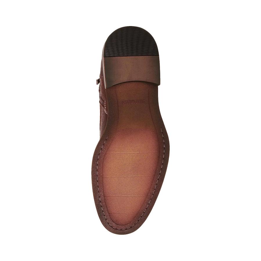 【並行輸入品】Steve Madden Holger, ブラウンレザー, 10.5 Steve Madden Holger Brown Leatの画像
