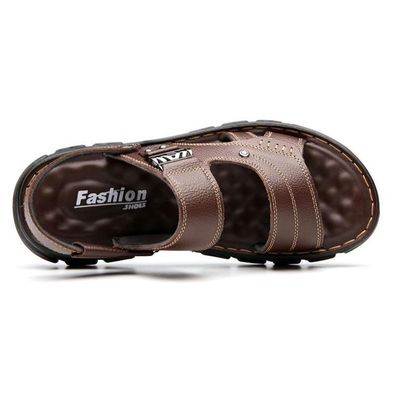 【並行輸入品】EGSUMAIL Men's Open Toe Adjustable Leather Sandals Outdoor Summe_3
