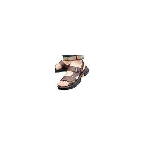 【並行輸入品】EGSUMAIL Men's Open Toe Adjustable Leather Sandals Outdoor Summe_6