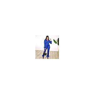 【並行輸入品】VOIKERDR 2 Piece Outfits for Women Feather Cuffs Tracksuit Long