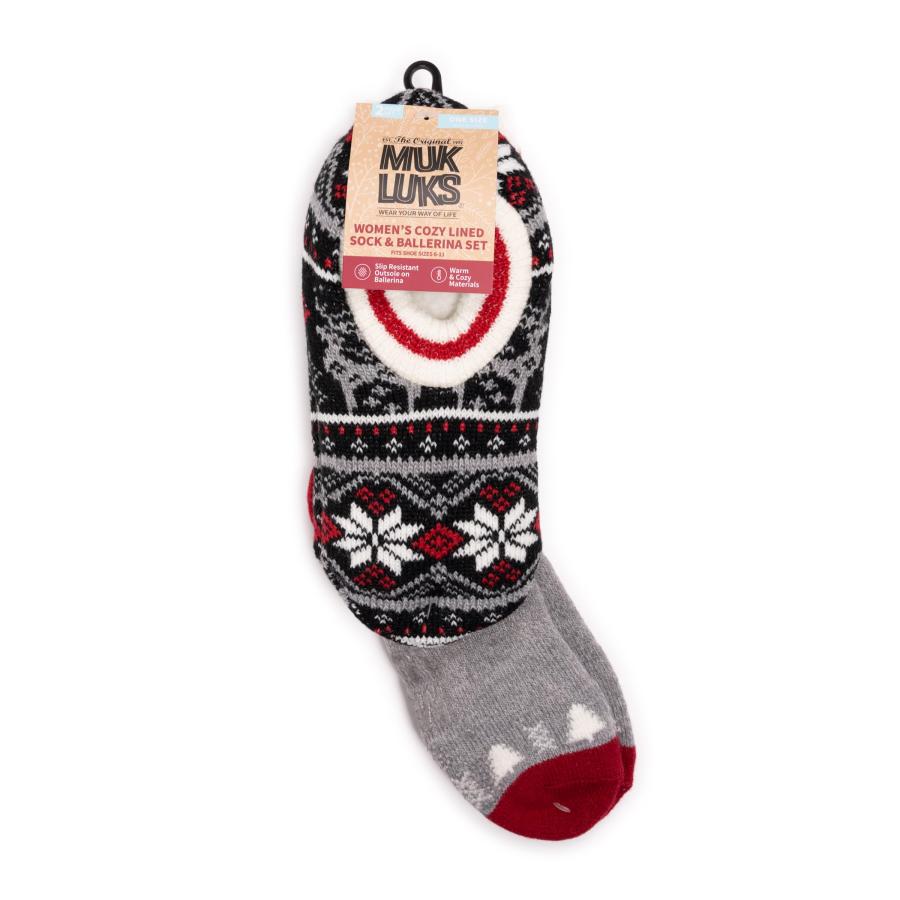 【並行輸入品】MUK LUKS Women's Ballerina Set Fall, Black, One Size Fits Mostの画像