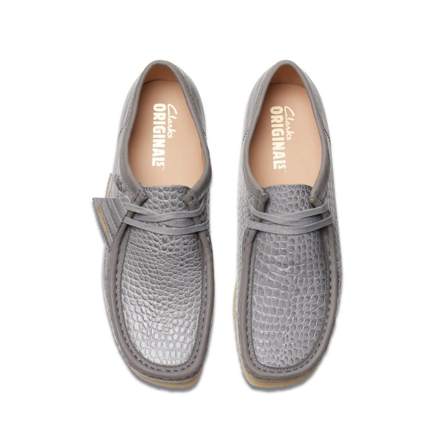 【並行輸入品】Clarks メンズ ワラビー オックスフォード, グレークロコプリントレザー, 9.5 US Clarks Men's Wallの画像