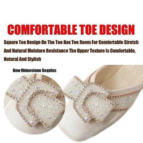 【並行輸入品】Women's Bow Rhinestone Sequins Satin Flat Mules Fashion Backlessの画像