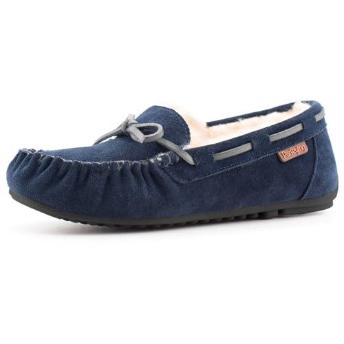 【並行輸入品】Parfeying Women's Sheepskin Moccasins Cow Suede Memory Foam Slip_1