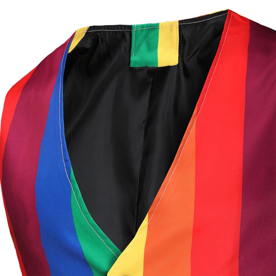 【並行輸入品】Mens Waistcoats Sleeveless Single breasted Suit Funny Rainbow Pr_6