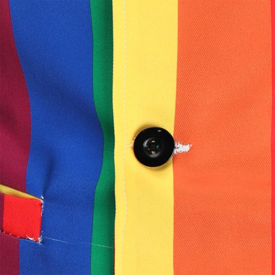 【並行輸入品】Mens Waistcoats Sleeveless Single breasted Suit Funny Rainbow Pr_9