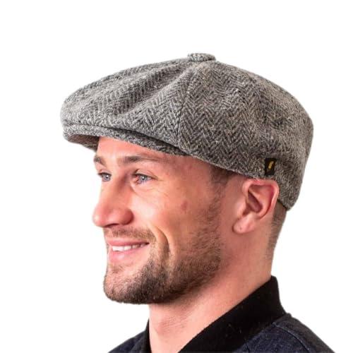 【並行輸入品】Irish Donegal Tweed Cap 100% Wool Flat Cap Traditional 8 Piece H_1
