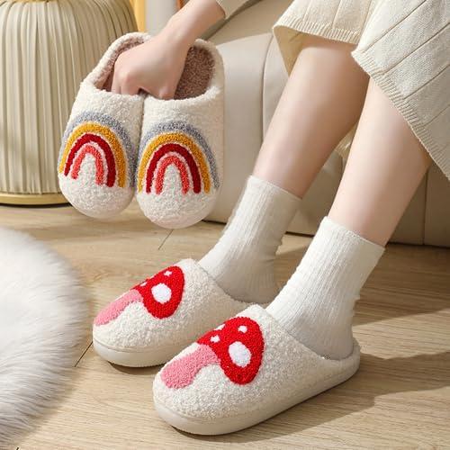 【並行輸入品】LilRoot Cute Plush Warm Fluffy Slippers for Winter Soft Comfortaの画像