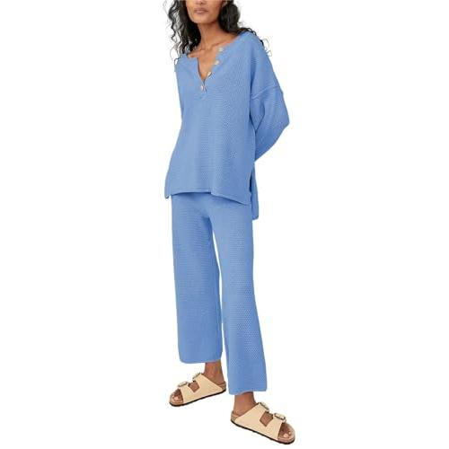 【並行輸入品】VnimVinter Women 2023 Fall 2 Piece Tracksuit Outfits Knit Comfy