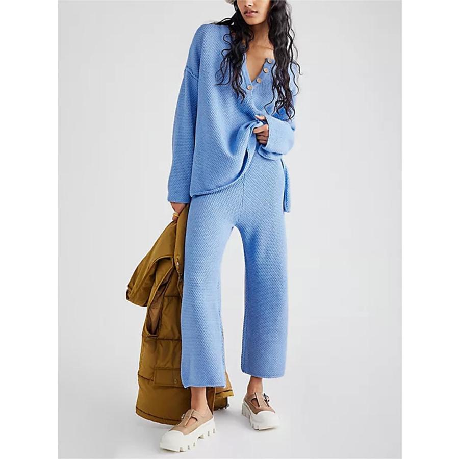【並行輸入品】VnimVinter Women 2023 Fall 2 Piece Tracksuit Outfits Knit Comfy
