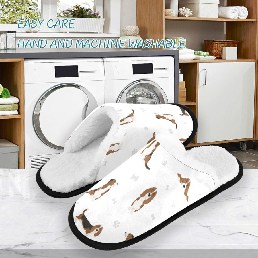 【並行輸入品】CHIFIGNO Basset Hound Dog Women's Slippers House Slippers Outdooの画像