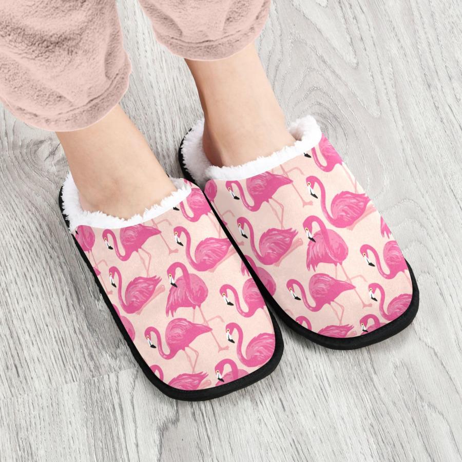 【並行輸入品】Glaphy Flamingo Pink Slippers, Memory Foam Non Slip Indoor House_3