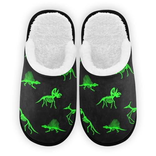 【並行輸入品】Glaphy Dinosaur Skeletons Green Slippers, Memory Foam Non Slip I_1