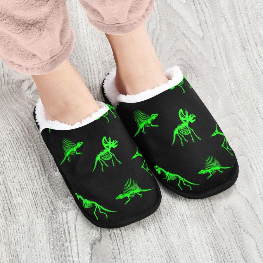 【並行輸入品】Glaphy Dinosaur Skeletons Green Slippers, Memory Foam Non Slip I_3
