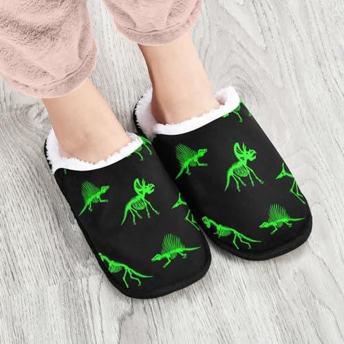 【並行輸入品】Glaphy Dinosaur Skeletons Green Slippers, Memory Foam Non Slip I_4