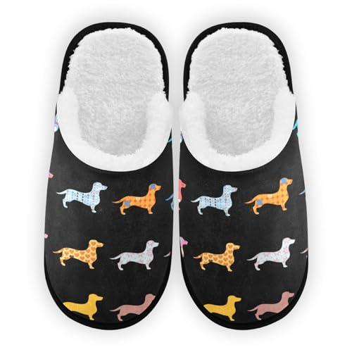 【並行輸入品】Glaphy Dachshund Dogs House Slippers for Men, Memory Foam Non Sl_1