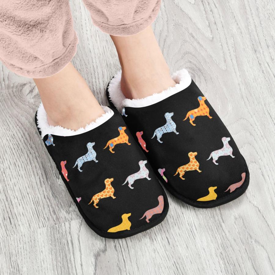 【並行輸入品】Glaphy Dachshund Dogs House Slippers for Men, Memory Foam Non Sl_3