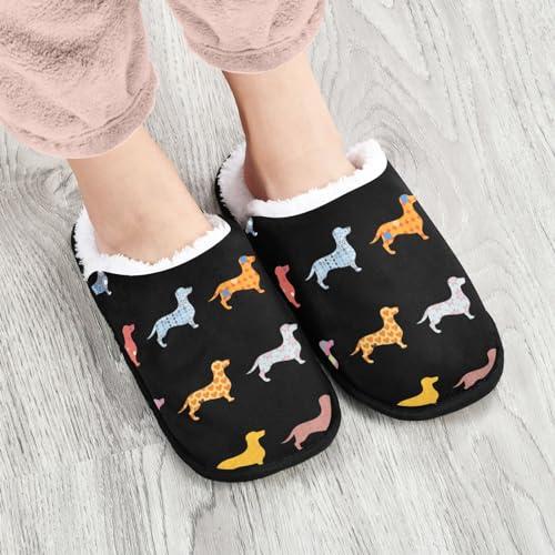 【並行輸入品】Glaphy Dachshund Dogs House Slippers for Men, Memory Foam Non Sl_4