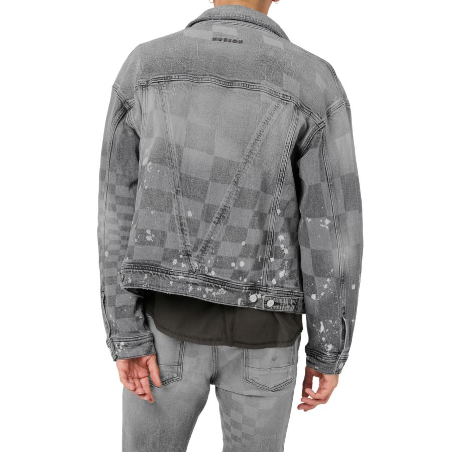 【並行輸入品】Hudson Jeans Men's Trucker Jacket, Grey Checkの画像