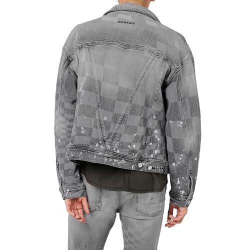 【並行輸入品】Hudson Jeans Men's Trucker Jacket, Grey Checkの画像