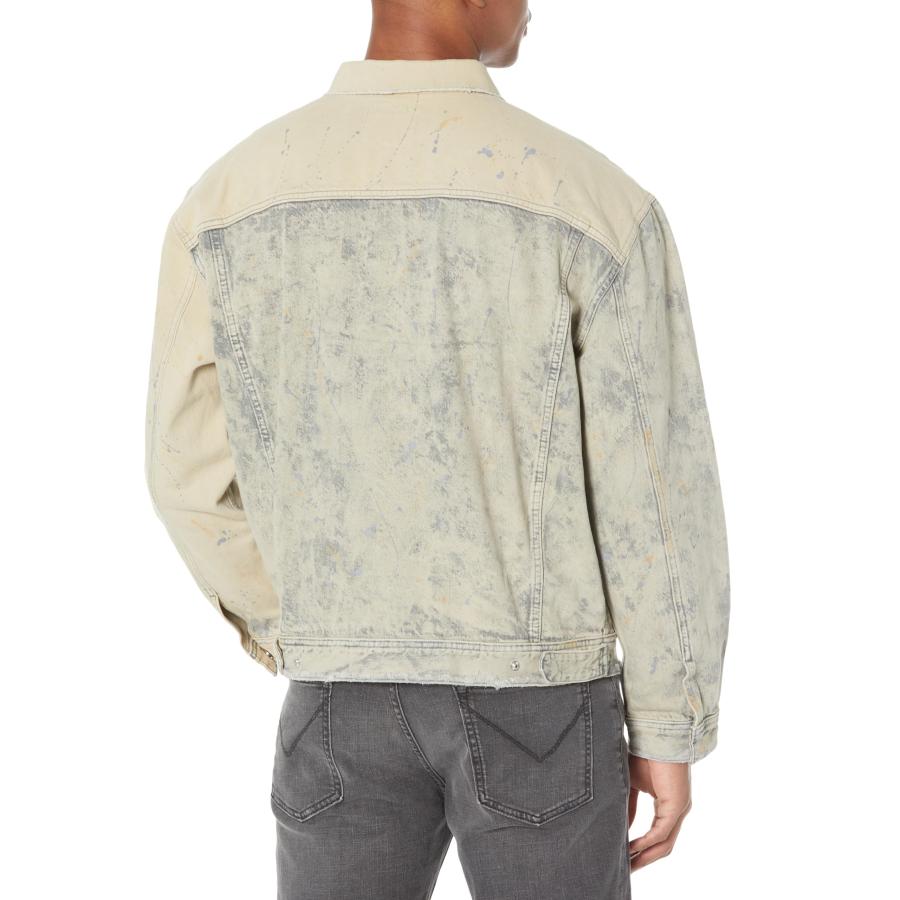 【並行輸入品】Hudson Jeans Men's Boxy Trucker Jacket, Tan Acidの画像