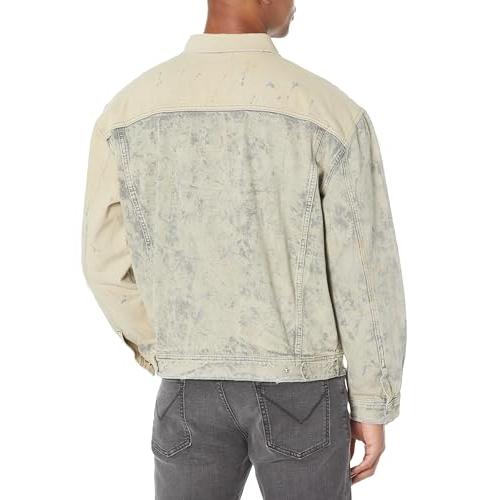 【並行輸入品】Hudson Jeans Men's Boxy Trucker Jacket, Tan Acidの画像