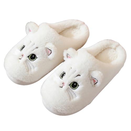 【並行輸入品】Plush Animal Slippers Women Soft Comfy Cute Cat Slippers House Hの画像