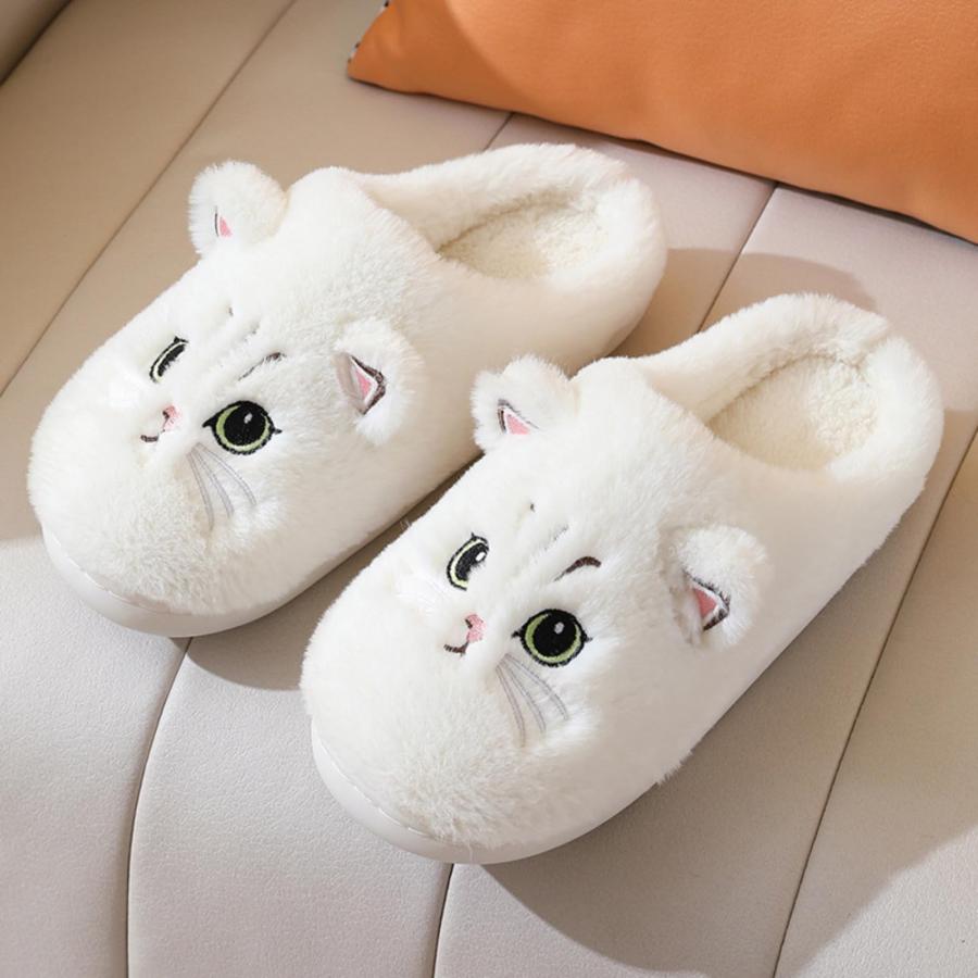 【並行輸入品】Plush Animal Slippers Women Soft Comfy Cute Cat Slippers House Hの画像