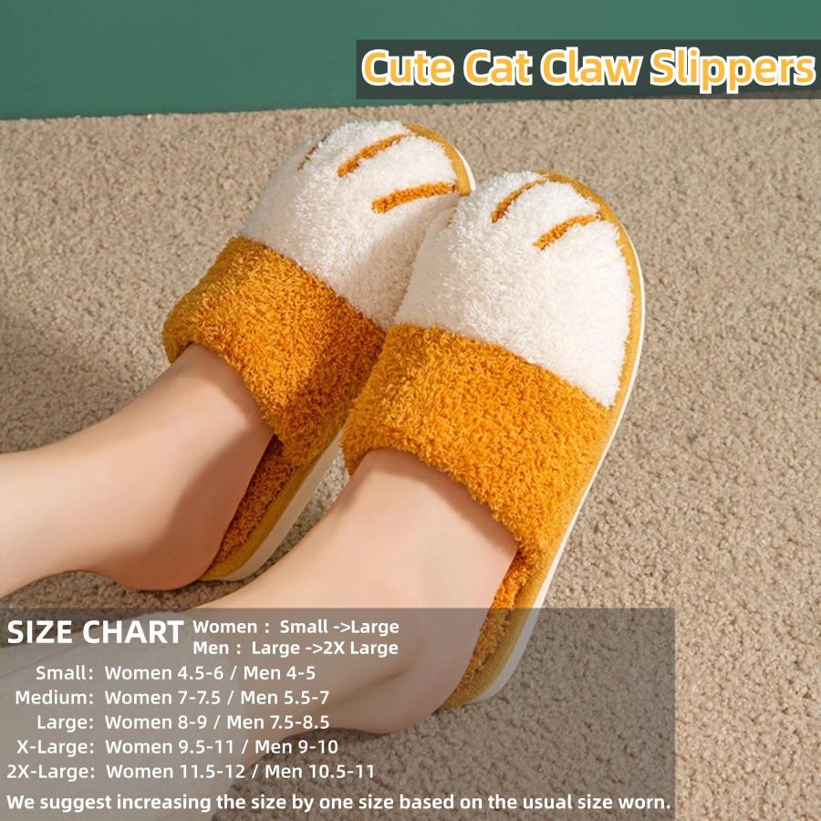 【並行輸入品】Cat Claw Slippers for Women Men Cute Fluffy Warm Cotton Plush Hoの画像