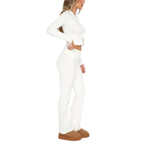 【並行輸入品】Yuemengxuan Y2k Outfits Set Women Two Piece Knitted Set Long Sle